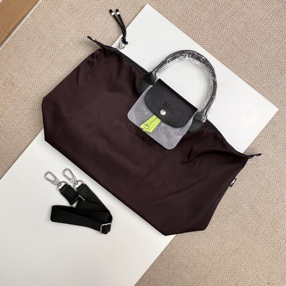 Longchamp Le Pliage Dark Brown Nylon Handbag Crossbody